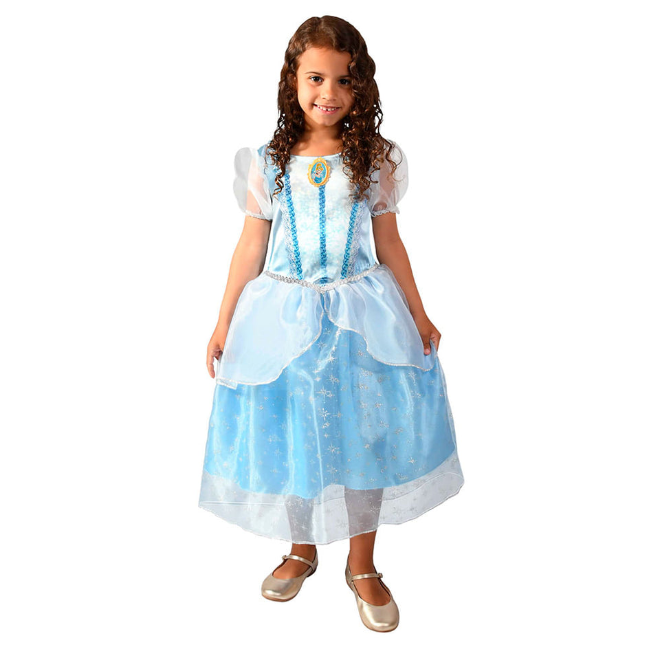 Fantasia Clássica - Princesas Disney - Cinderela - Tamanho M - Azul - Novabrink