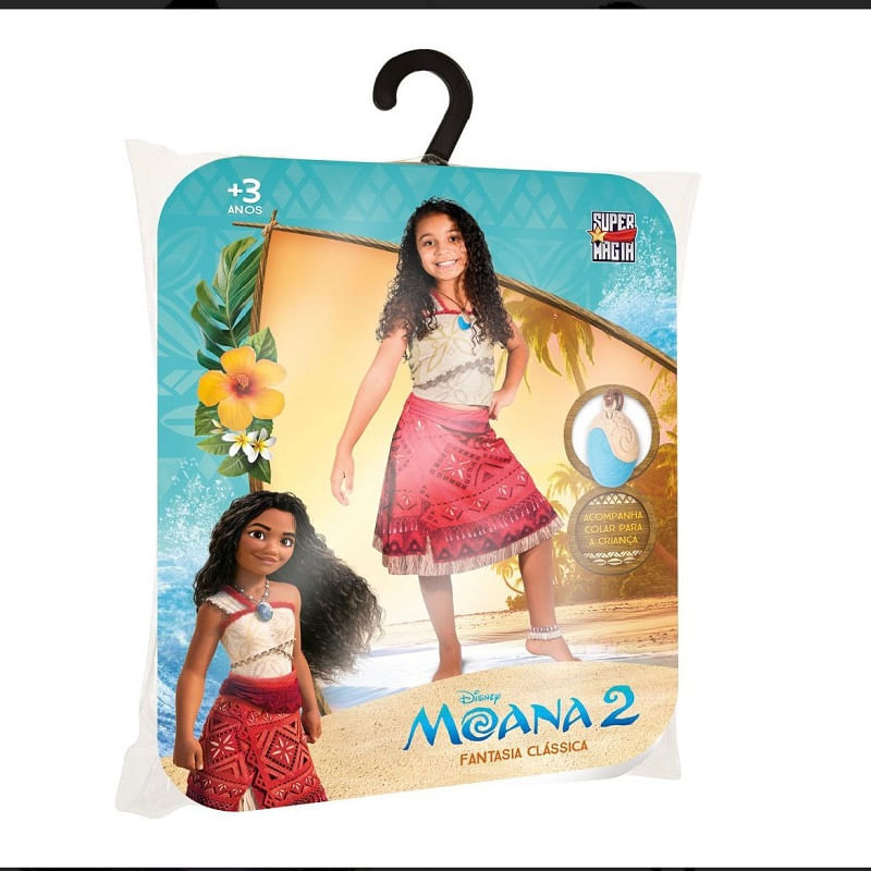 Fantasia Infantil - Moana 2 - Tam P - Princesas Disney - Novabrink