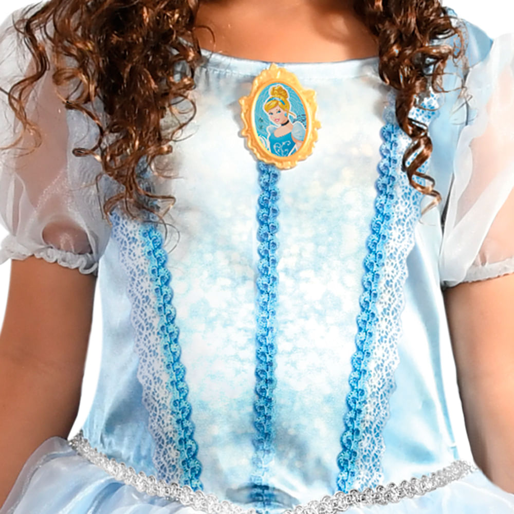 Fantasia Infantil Clássica - Princesas Disney - Cinderela - Tamanho P - Novabrink
