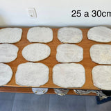 Bandeja Quartzo Branca com Acabamento Dourado - 25 a 30cm